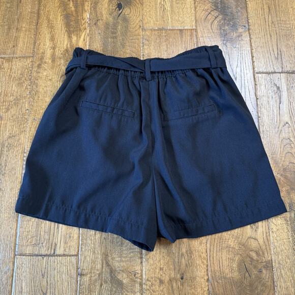 A New Day Shorts Black Paperbag Tie Waist High Rise Pleated Womens Size XS - Picture 7 of 8